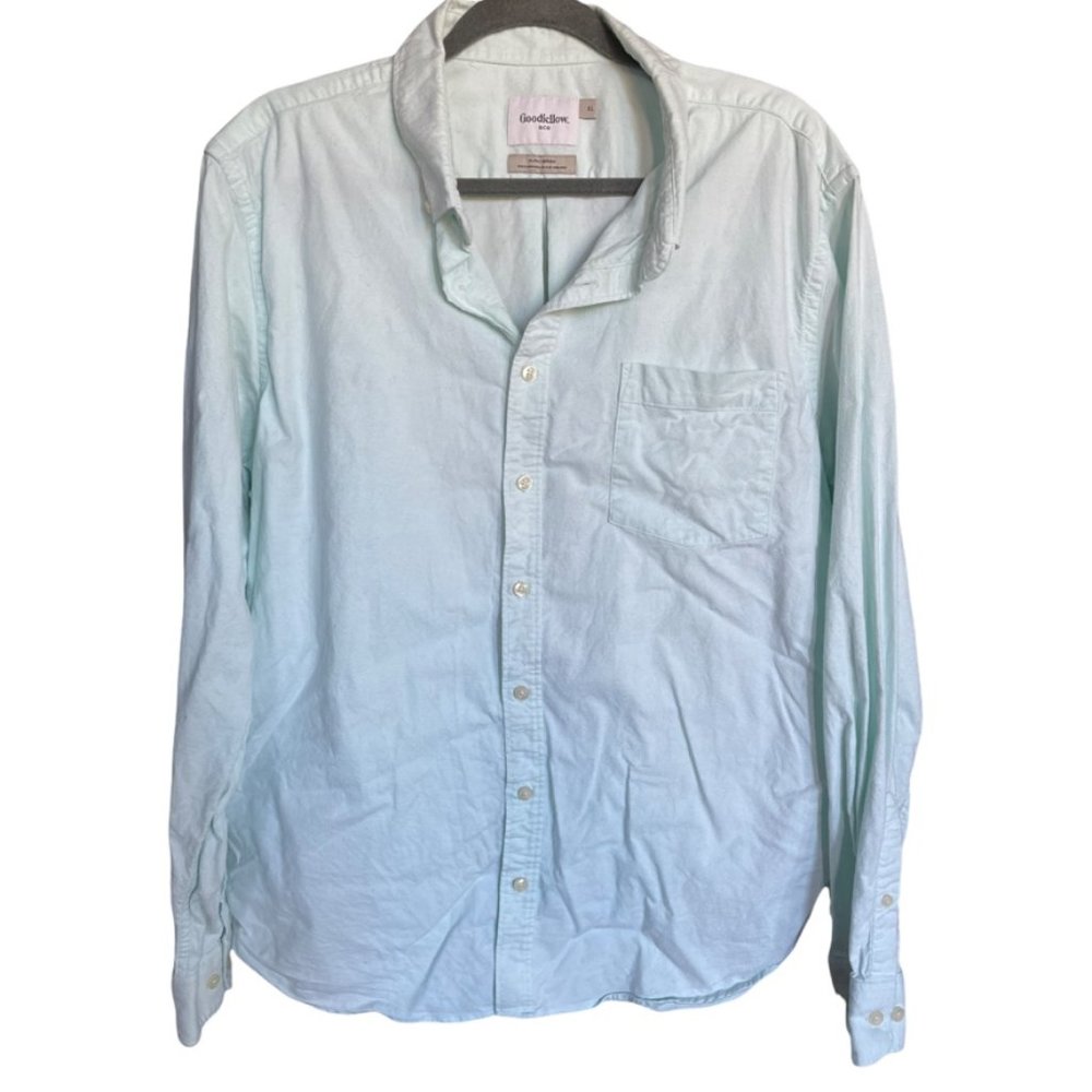 Good Fellows Button Down Aqua cotton shirt sz xl